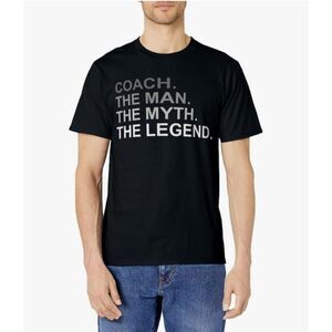 Mens Coach The Man The Myth The Legend Graphic Tee Black SZ XL: NWOT